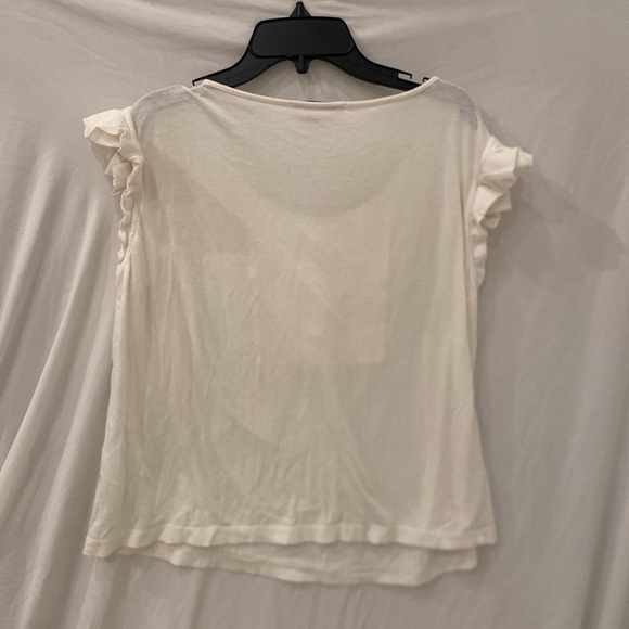 See by Chloe ruffle T Shirt scoop Neckline Women's Size 12 - Picture 4 of 4